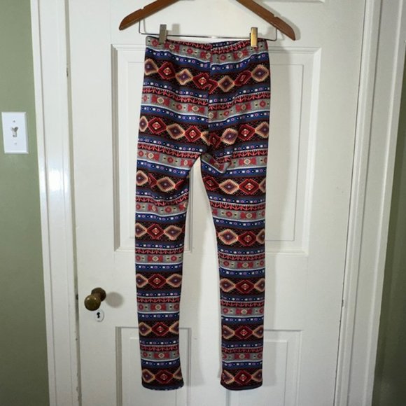Fleece Lined Colorful Boho Leggings, Juniors Size 5 - Picture 8 of 10